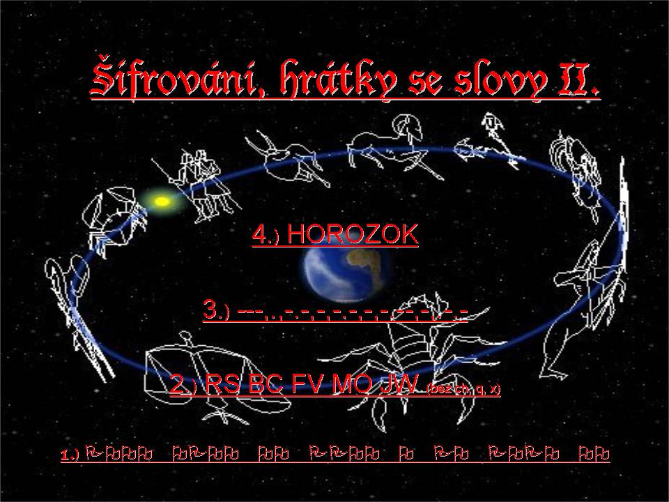 Šifrování, hrátky se slovy II.